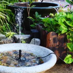 6.5W Solar Fountain Pump with Battery Backup – Floating Solar Water Fountain with 6 Nozzles for Bird Bath, Pond & Garden-Aisitin