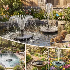 🌞🌞2.5W Solar Fountain Pump with 6 Nozzles – Solar Fountain for Bird Bath, Garden Pond & Outdoor Water Features🌞🌞-Aisitin