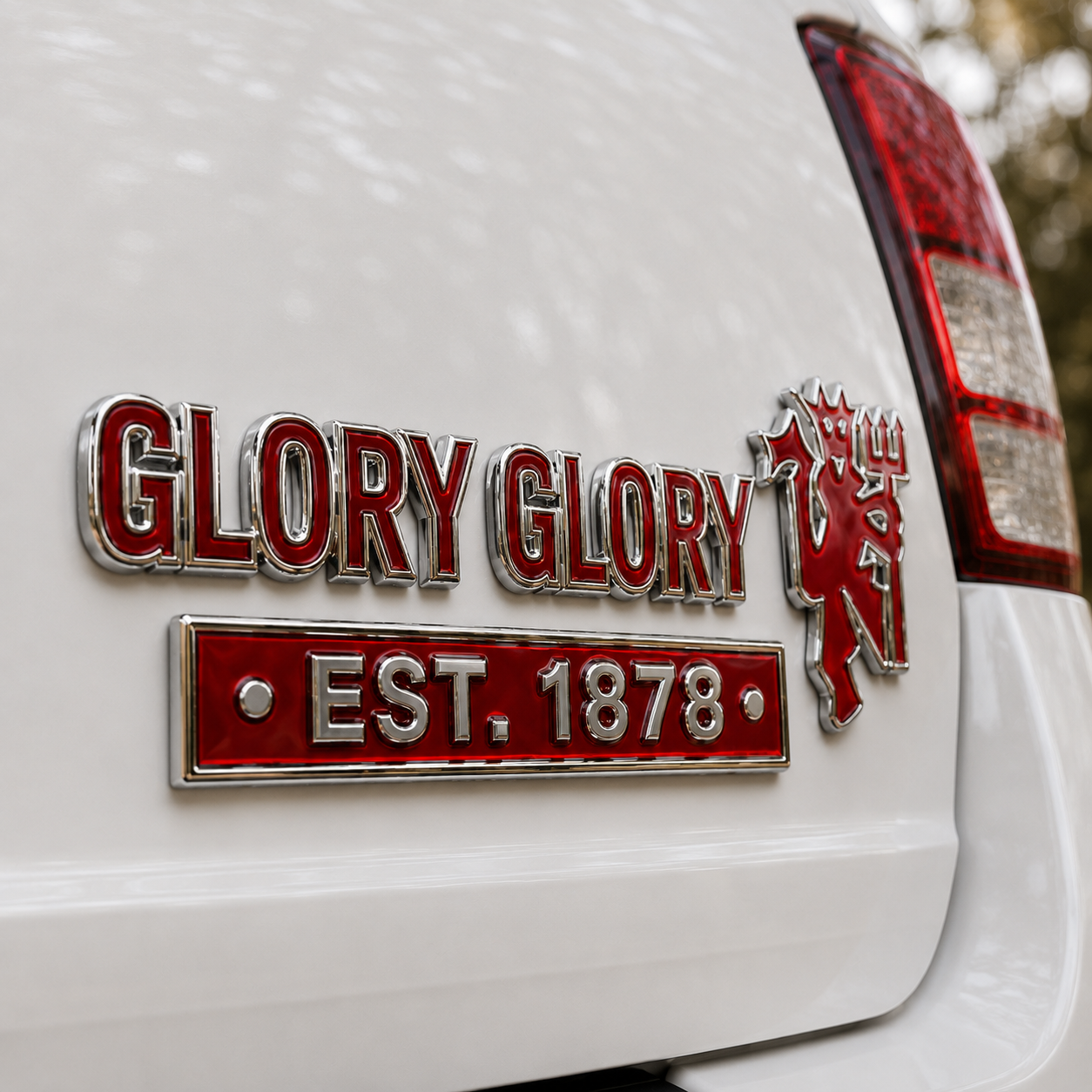 🔴 Glory Glory Heritage 3D Metal Car Emblem Badge
