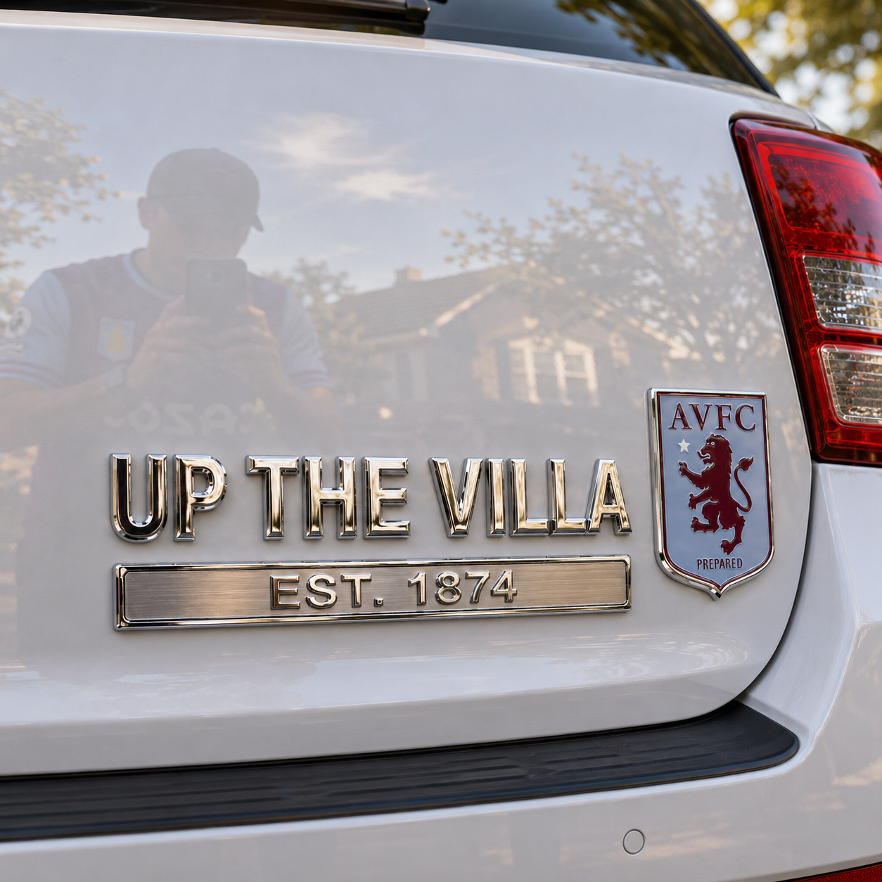 ⚽ UP THE VILLA 3D Metal Car Emblem Badge