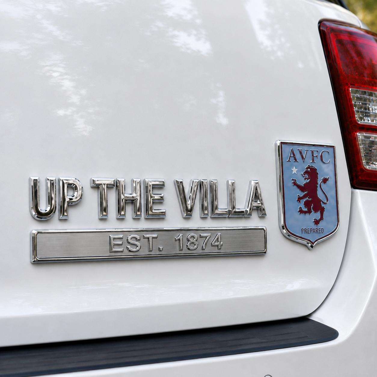 ⚽ UP THE VILLA 3D Metal Car Emblem Badge