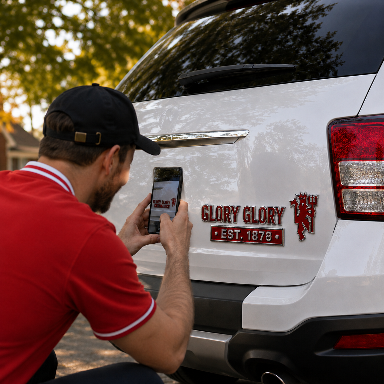 🔴 Glory Glory Heritage 3D Metal Car Emblem Badge