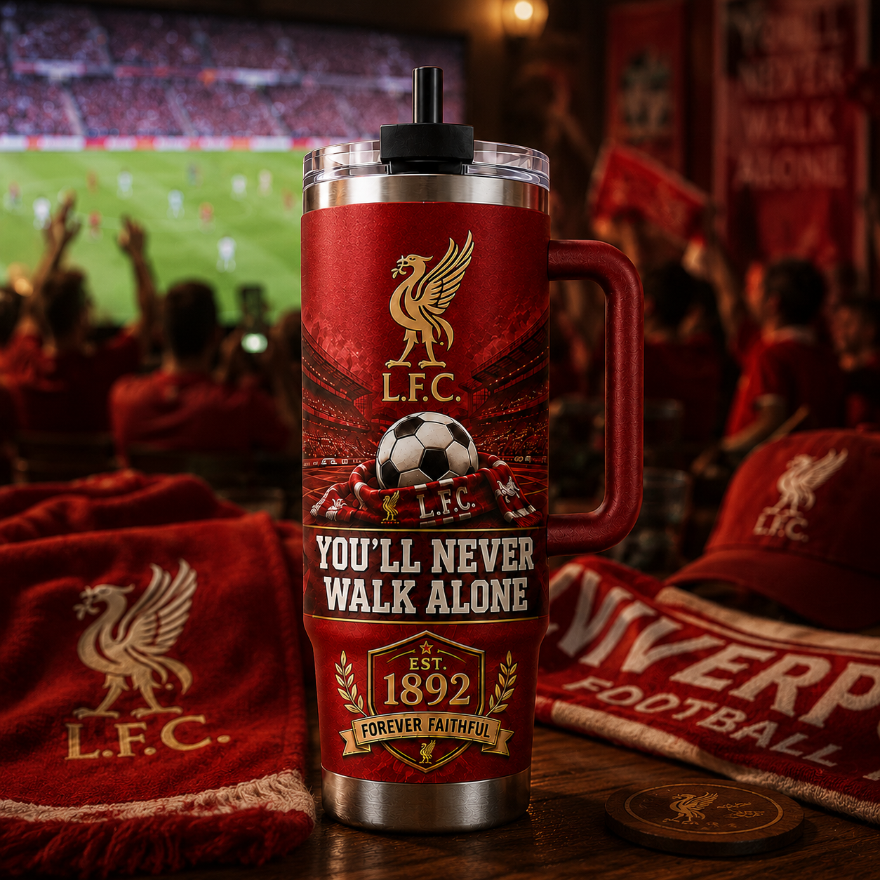 ⚽❤️ You’ll Never Walk Alone  Football Fan Tumbler