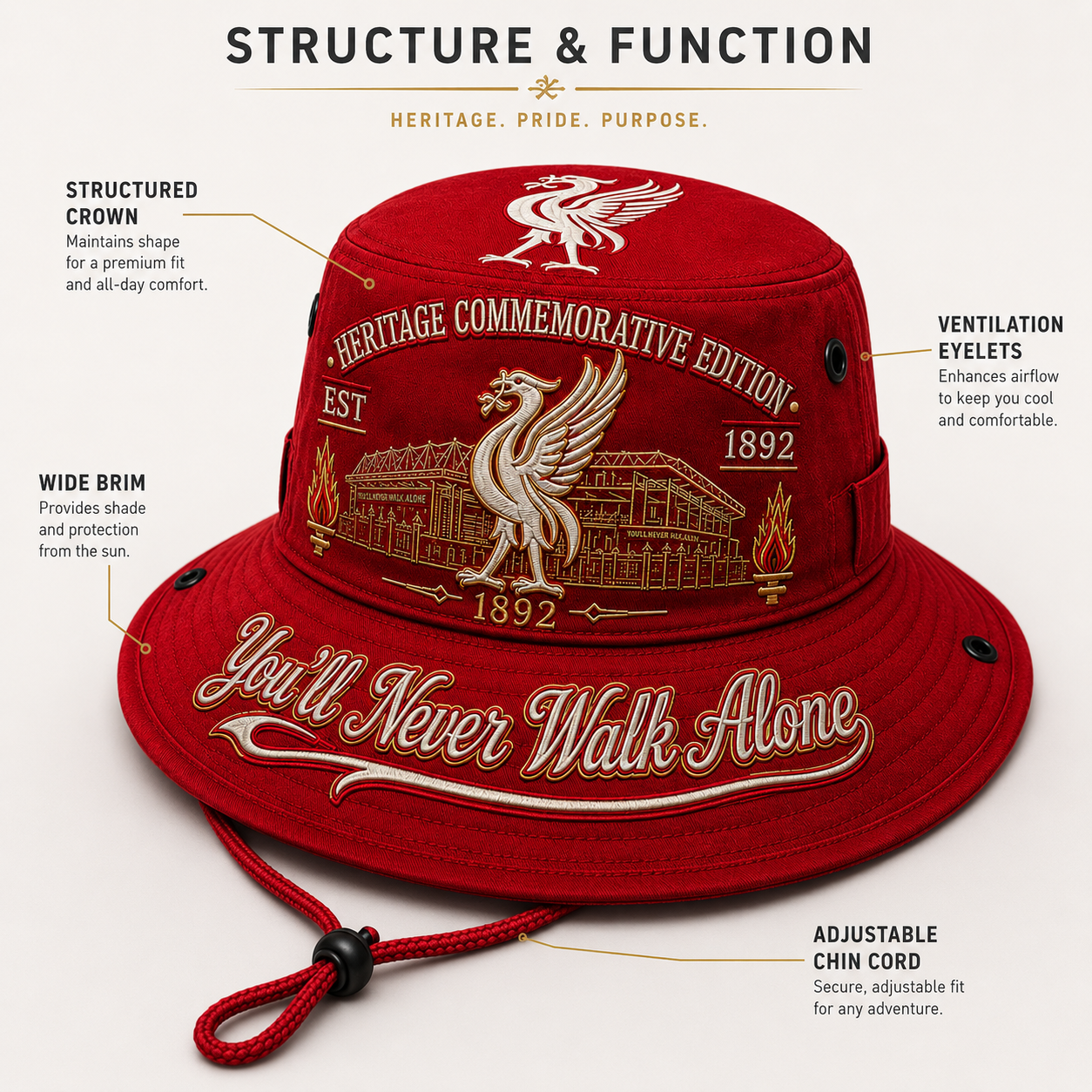 ❤️ Heritage Commemorative “You’ll Never Walk Alone” Bucket Hat