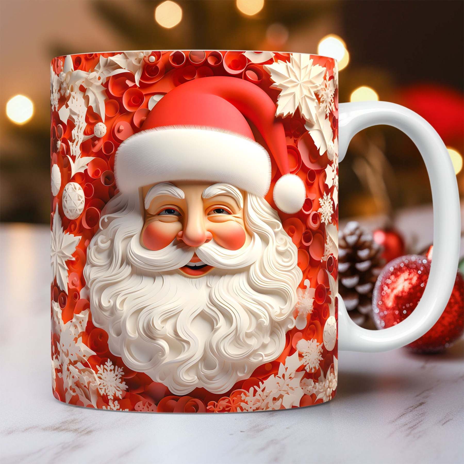 EveryFilterStore 3D Festive Christmas Ceramic Mug & Coffee Cup