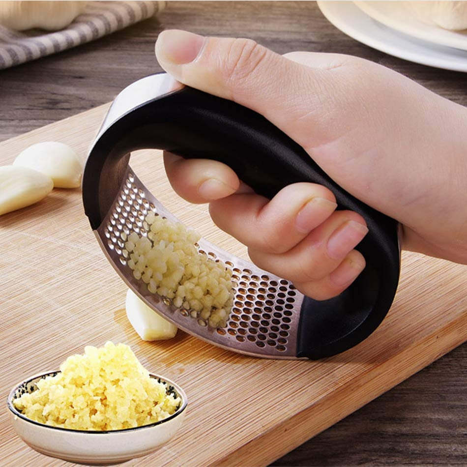 EveryFilterStore Stainless Steel Garlic Press Rocker - Ergonomic Manual Garlic Mincer & Crusher - Professional Kitchen Tool - Easy Clean