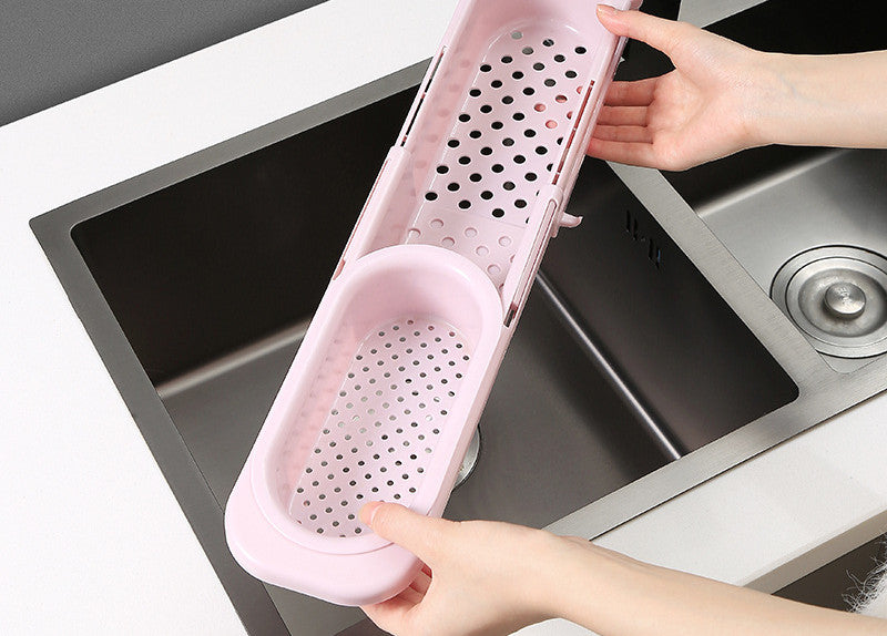 EveryFilterStore Adjustable Telescopic Sink Organizer & Sponge Holder