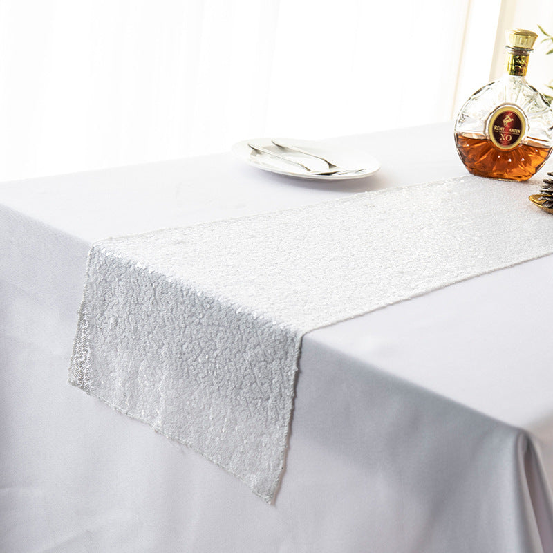 EveryFilterStore Embroidered Sequined Gypsophila Table Runner