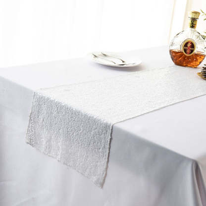 EveryFilterStore Embroidered Sequined Gypsophila Table Runner