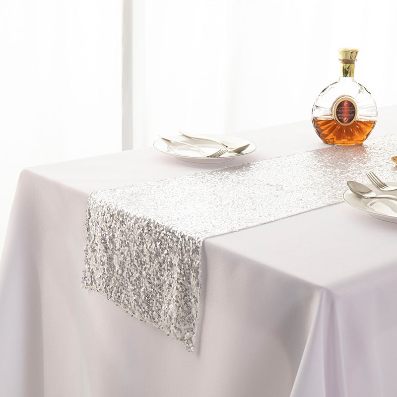 EveryFilterStore Embroidered Sequined Gypsophila Table Runner