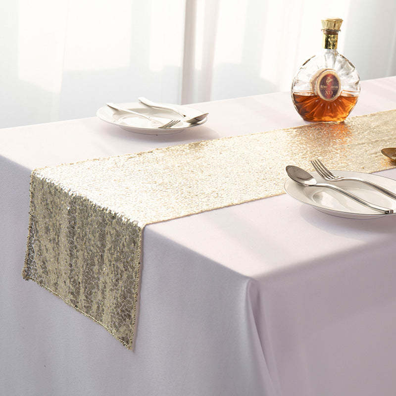EveryFilterStore Embroidered Sequined Gypsophila Table Runner
