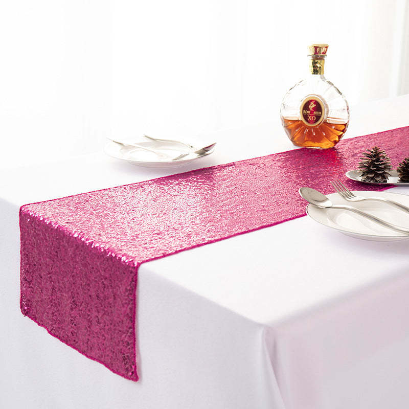 EveryFilterStore Embroidered Sequined Gypsophila Table Runner