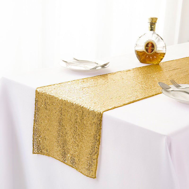 EveryFilterStore Embroidered Sequined Gypsophila Table Runner