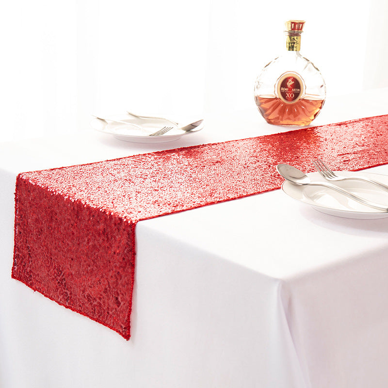 EveryFilterStore Embroidered Sequined Gypsophila Table Runner