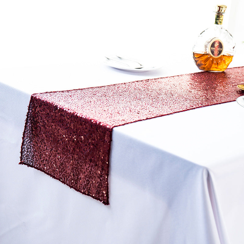 EveryFilterStore Embroidered Sequined Gypsophila Table Runner