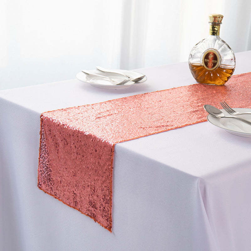 EveryFilterStore Embroidered Sequined Gypsophila Table Runner