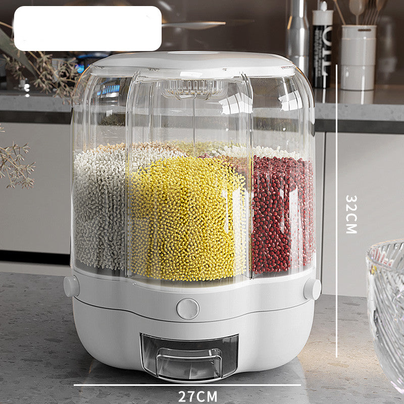 EveryFilterStore 360° Rotating 6-Grid Grain & Cereal Dispenser