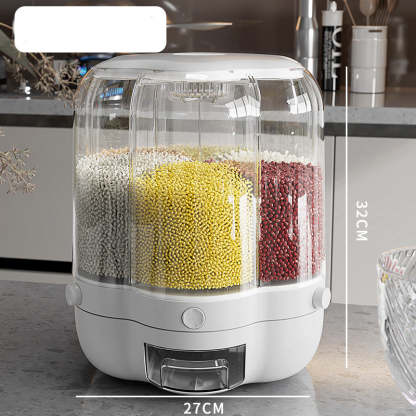 EveryFilterStore 360° Rotating 6-Grid Grain & Cereal Dispenser