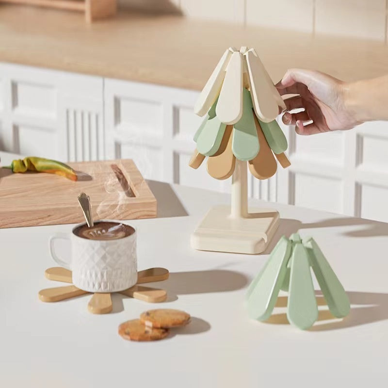 EveryFilterStore Foldable Tree Shape Silicone Trivet Set