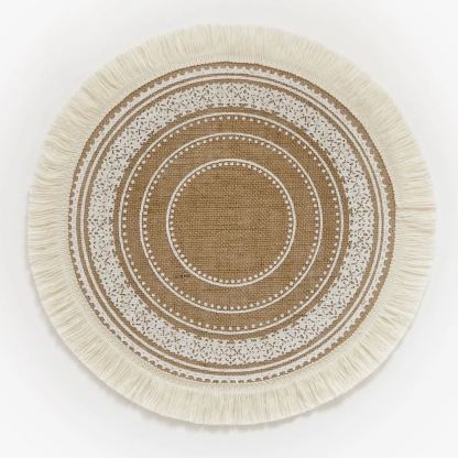 EveryFilterStore Nordic Woven Cotton & Linen Round Placemat