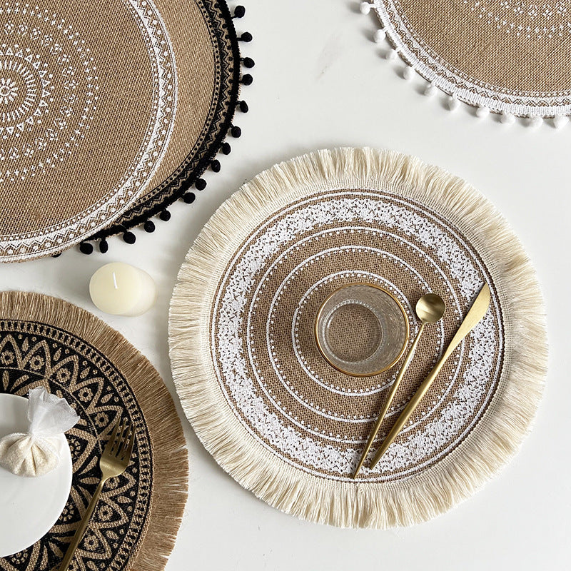 EveryFilterStore Nordic Woven Cotton & Linen Round Placemat