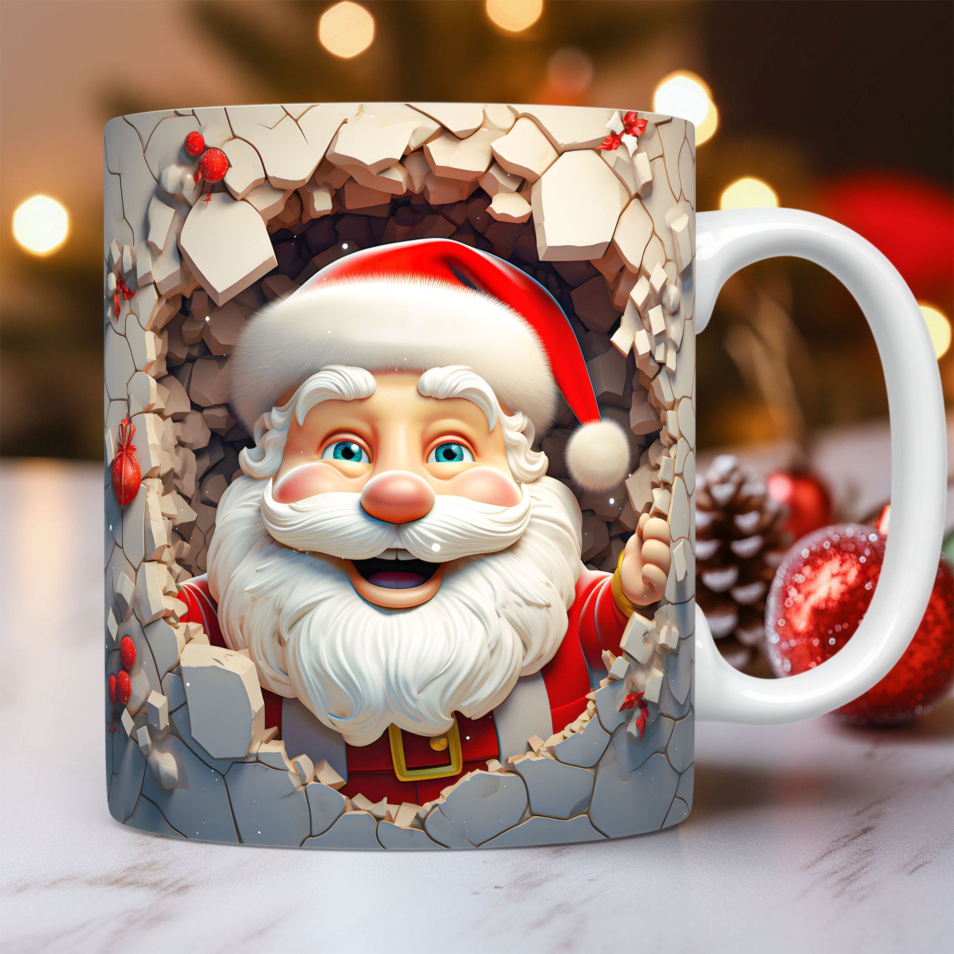 EveryFilterStore 3D Festive Christmas Ceramic Mug & Coffee Cup