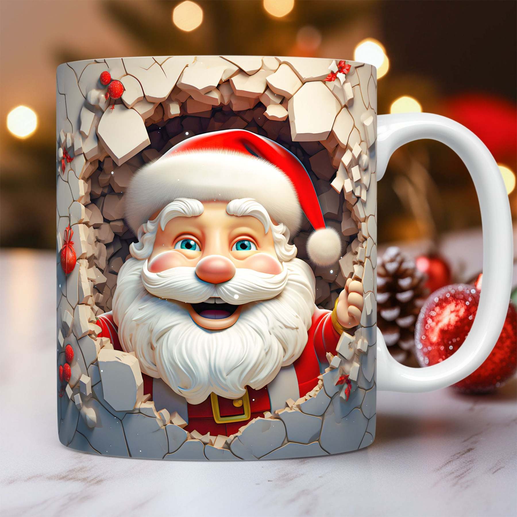 EveryFilterStore 3D Festive Christmas Ceramic Mug & Coffee Cup