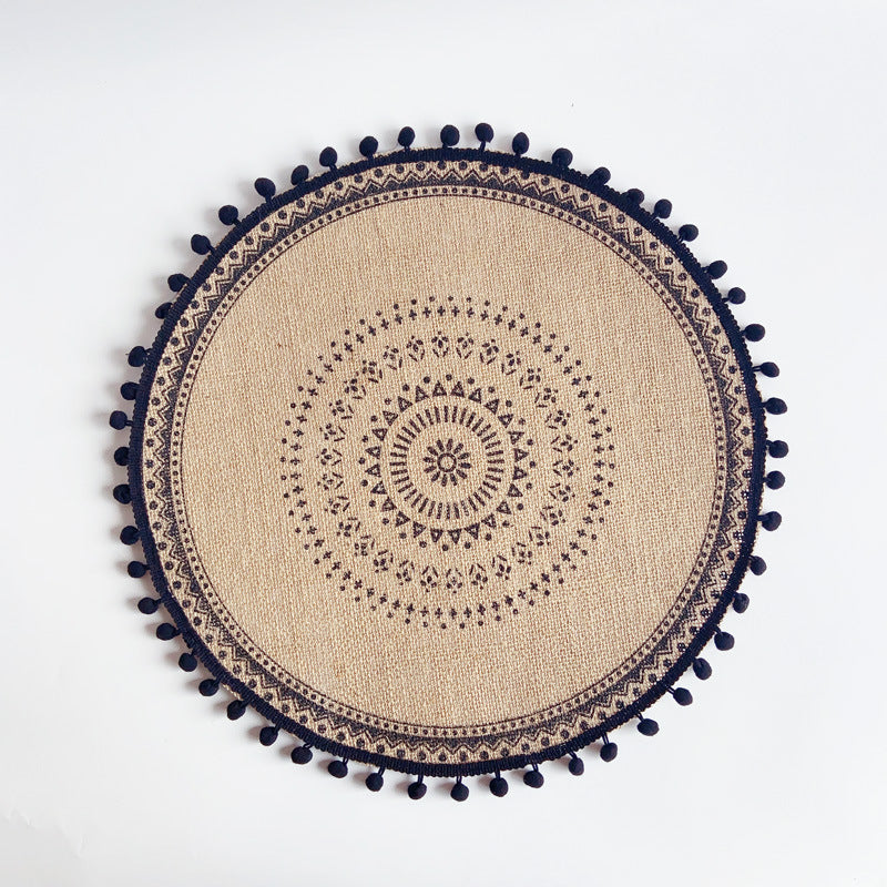 EveryFilterStore Nordic Woven Cotton & Linen Round Placemat
