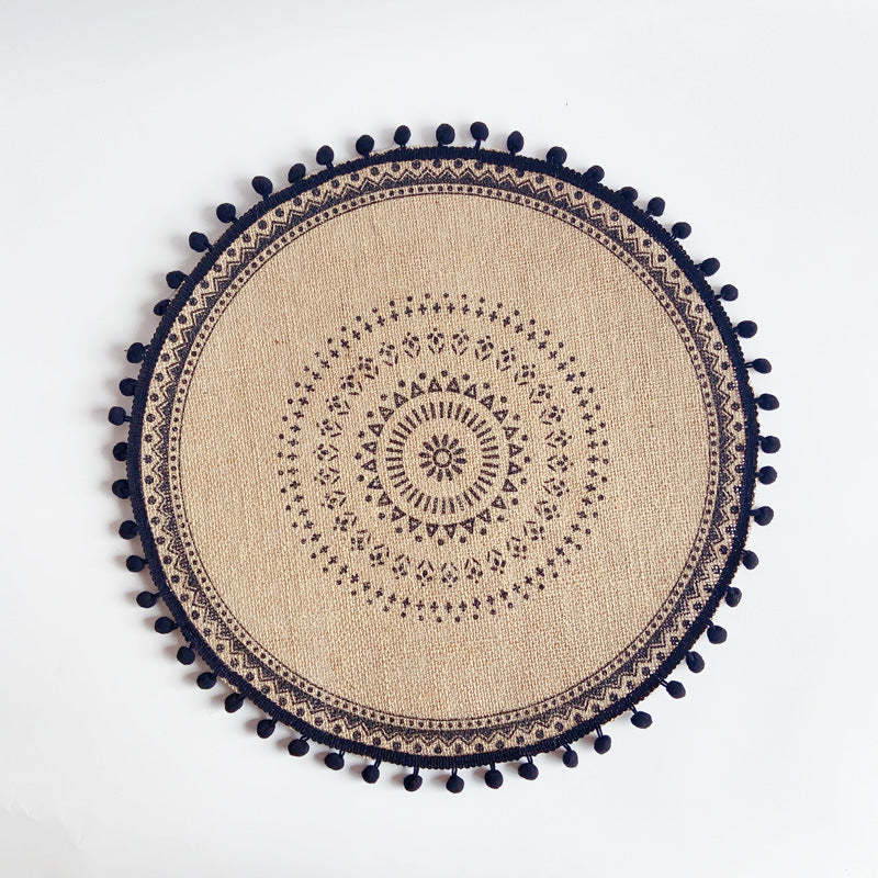EveryFilterStore Nordic Woven Cotton & Linen Round Placemat