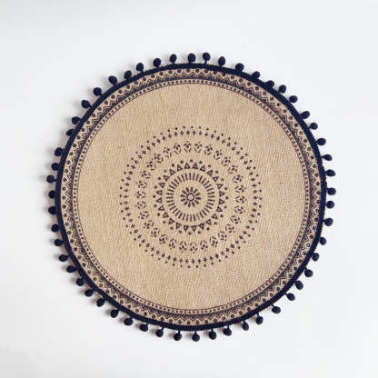 EveryFilterStore Nordic Woven Cotton & Linen Round Placemat