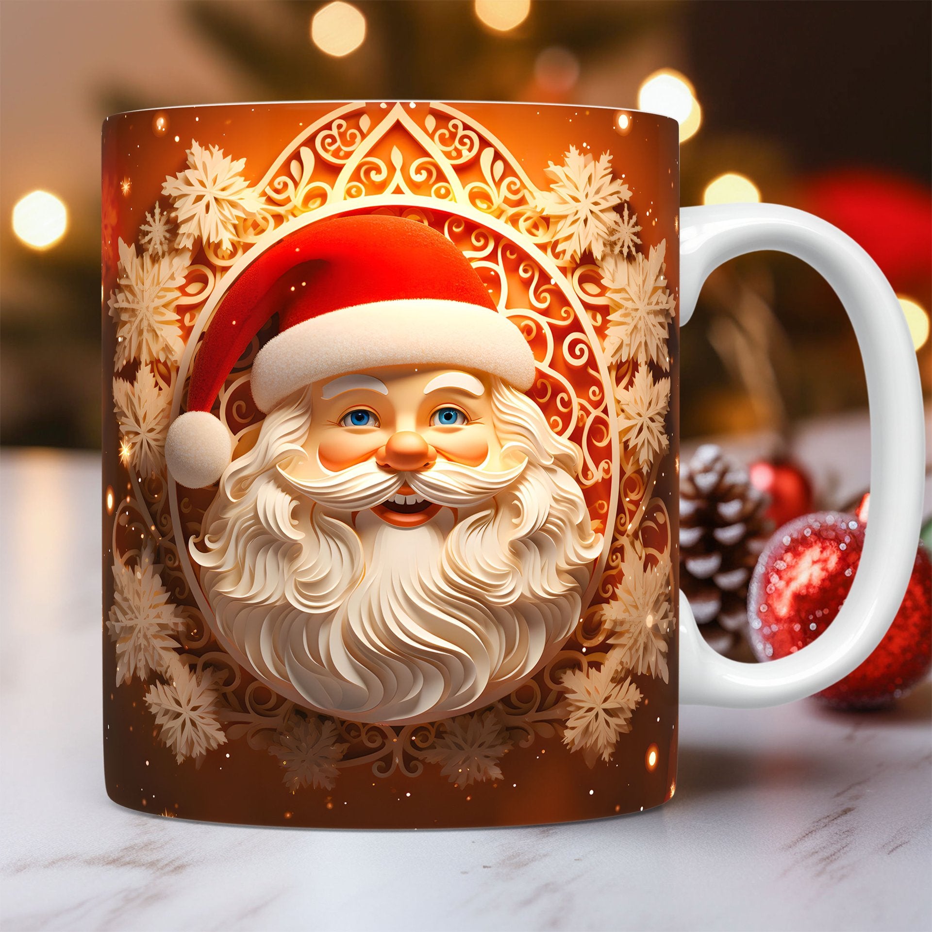 EveryFilterStore 3D Festive Christmas Ceramic Mug & Coffee Cup