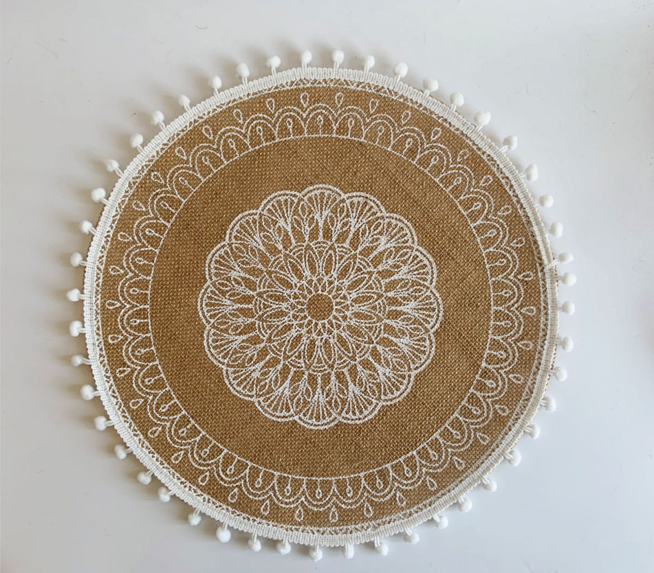 EveryFilterStore Nordic Woven Cotton & Linen Round Placemat