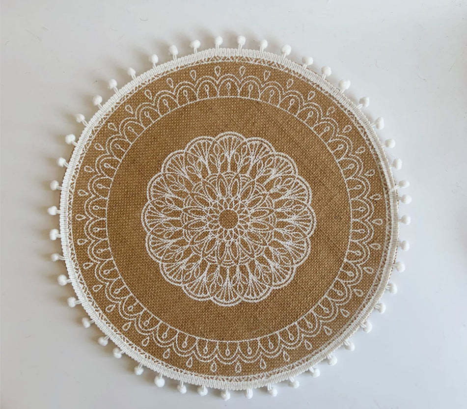EveryFilterStore Nordic Woven Cotton & Linen Round Placemat