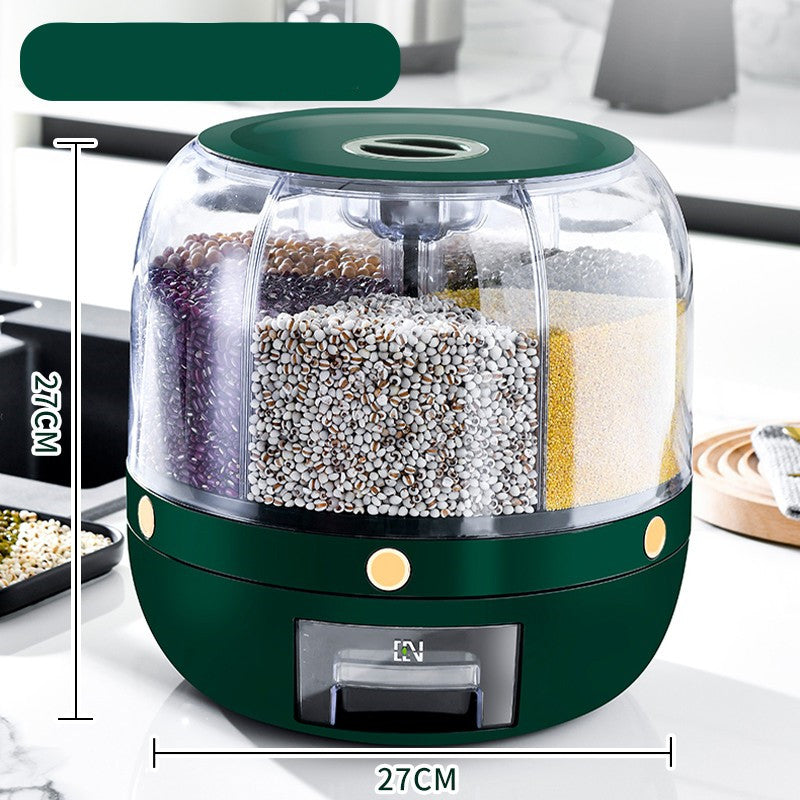 EveryFilterStore 360° Rotating 6-Grid Grain & Cereal Dispenser