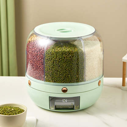 EveryFilterStore 360° Rotating 6-Grid Grain & Cereal Dispenser