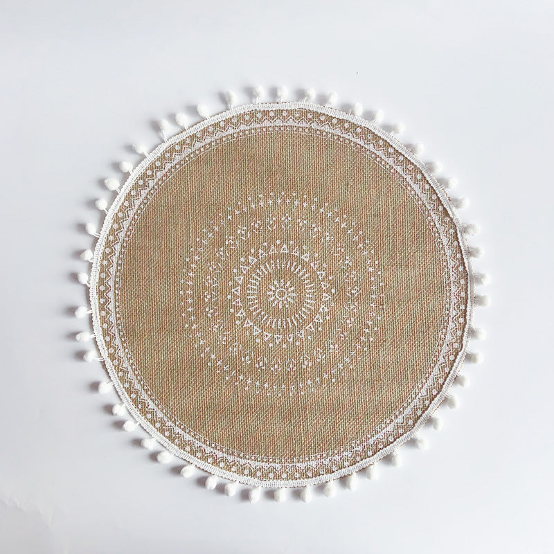EveryFilterStore Nordic Woven Cotton & Linen Round Placemat