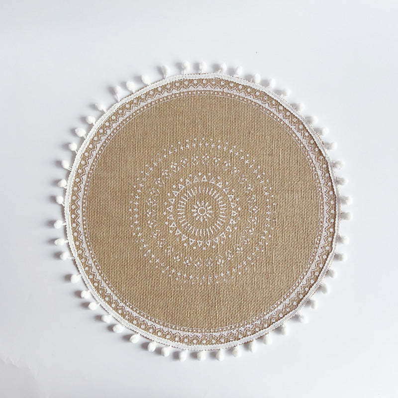 EveryFilterStore Nordic Woven Cotton & Linen Round Placemat