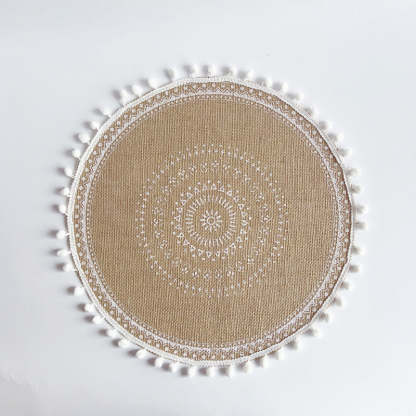EveryFilterStore Nordic Woven Cotton & Linen Round Placemat