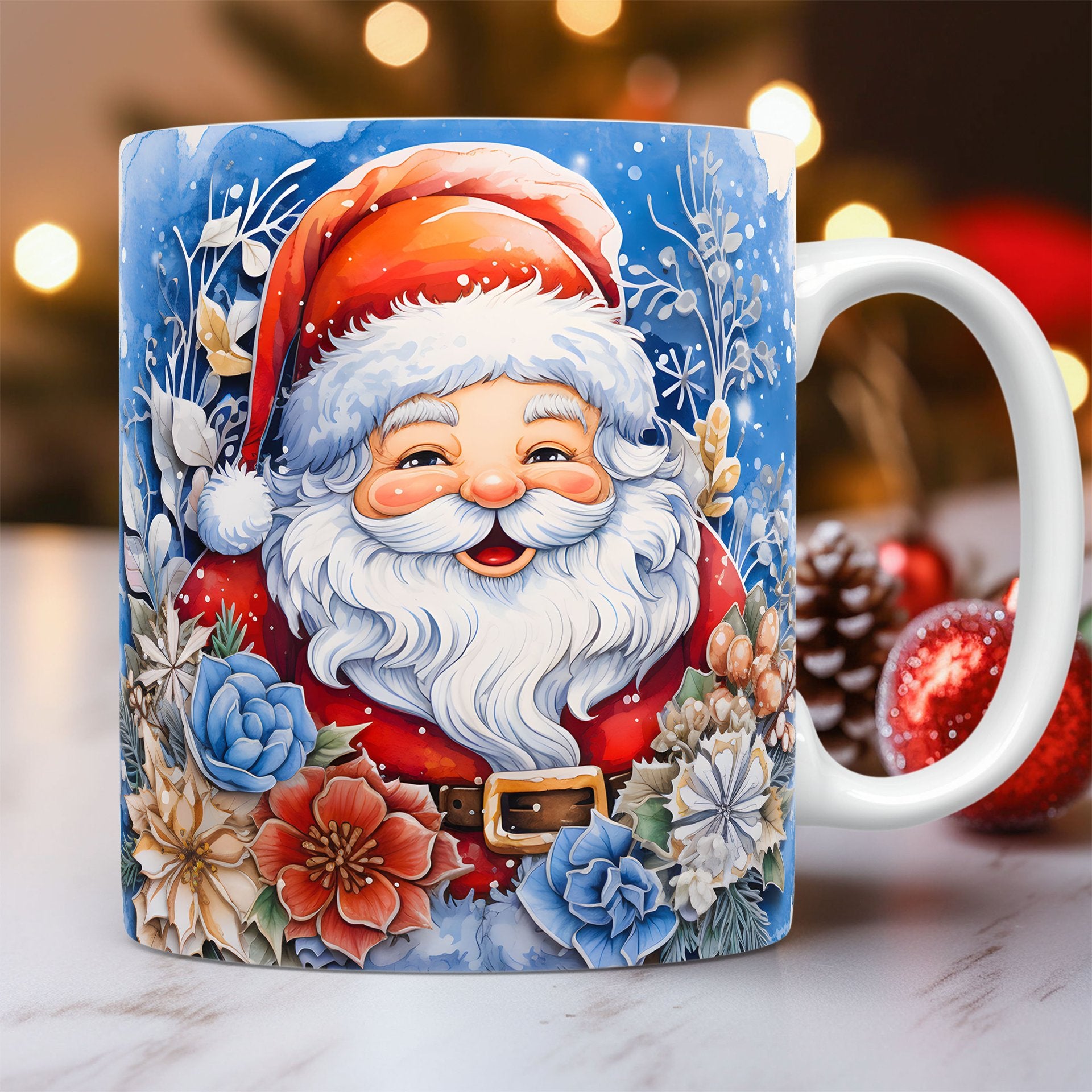EveryFilterStore 3D Festive Christmas Ceramic Mug & Coffee Cup