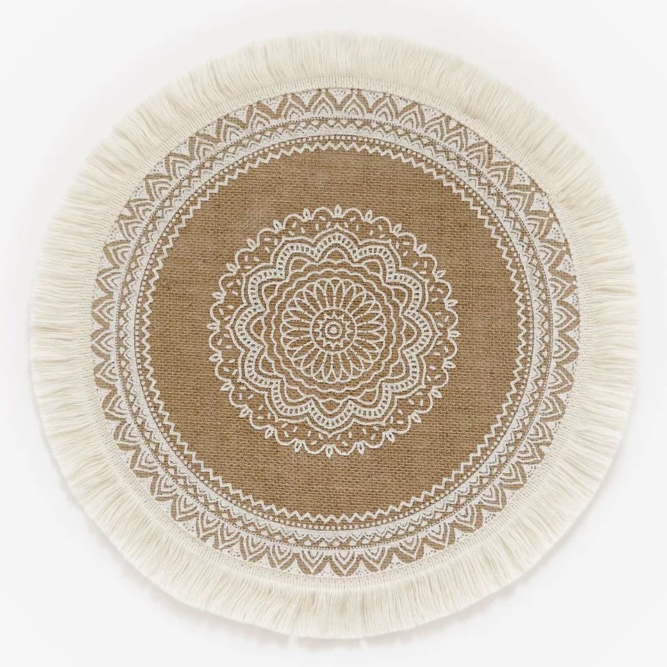 EveryFilterStore Nordic Woven Cotton & Linen Round Placemat