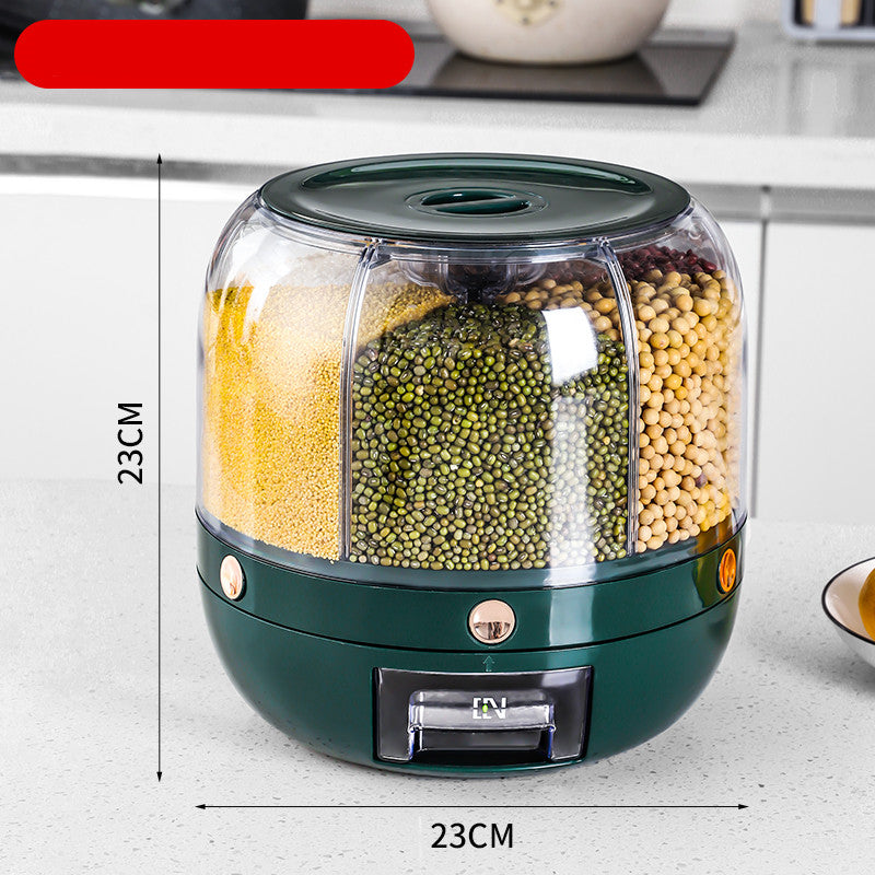 EveryFilterStore 360° Rotating 6-Grid Grain & Cereal Dispenser