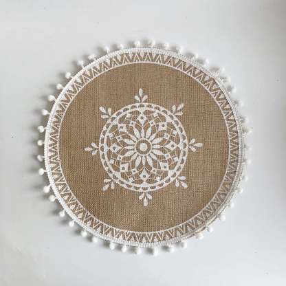 EveryFilterStore Nordic Woven Cotton & Linen Round Placemat