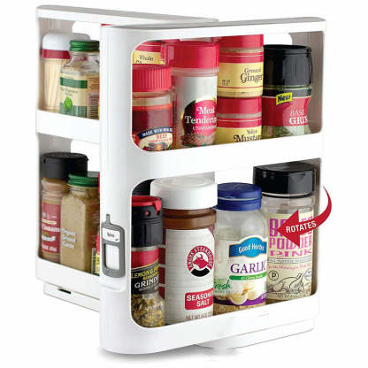 EveryFilterStore 2-Tier Rotating Spice Rack Organizer