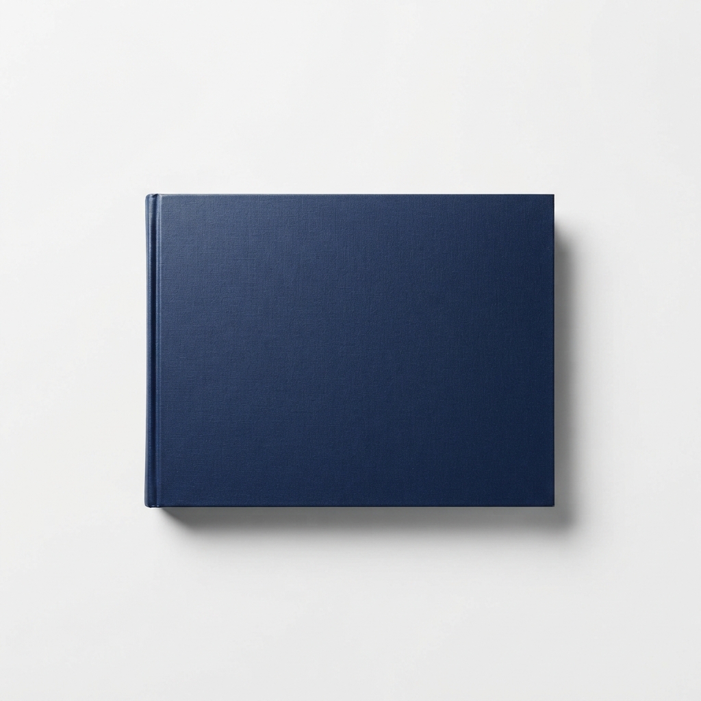 Navy anatomy atlas hardcover book on neutral studio background