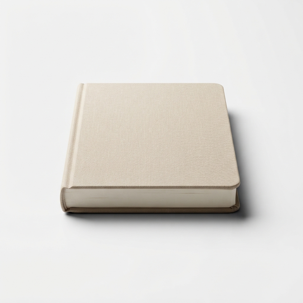 Beige hardcover reading journal notebook