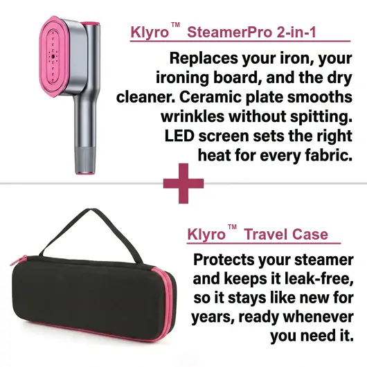 Klyro steamer and travel case bundle
