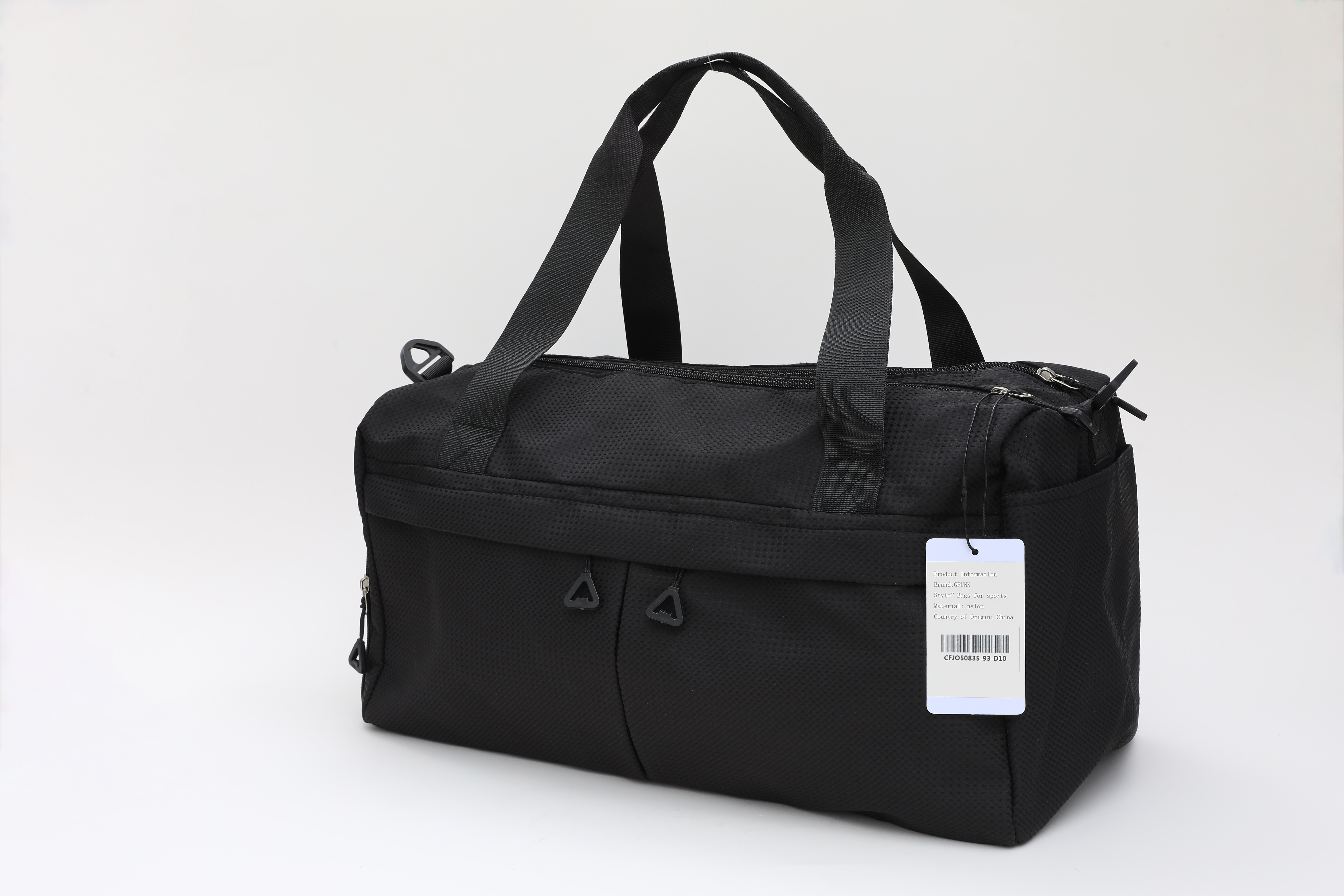 GPUNK Fashion Bag Waterproof Portable Polyester Luggage Gym Sport Travel Bag - BLACK