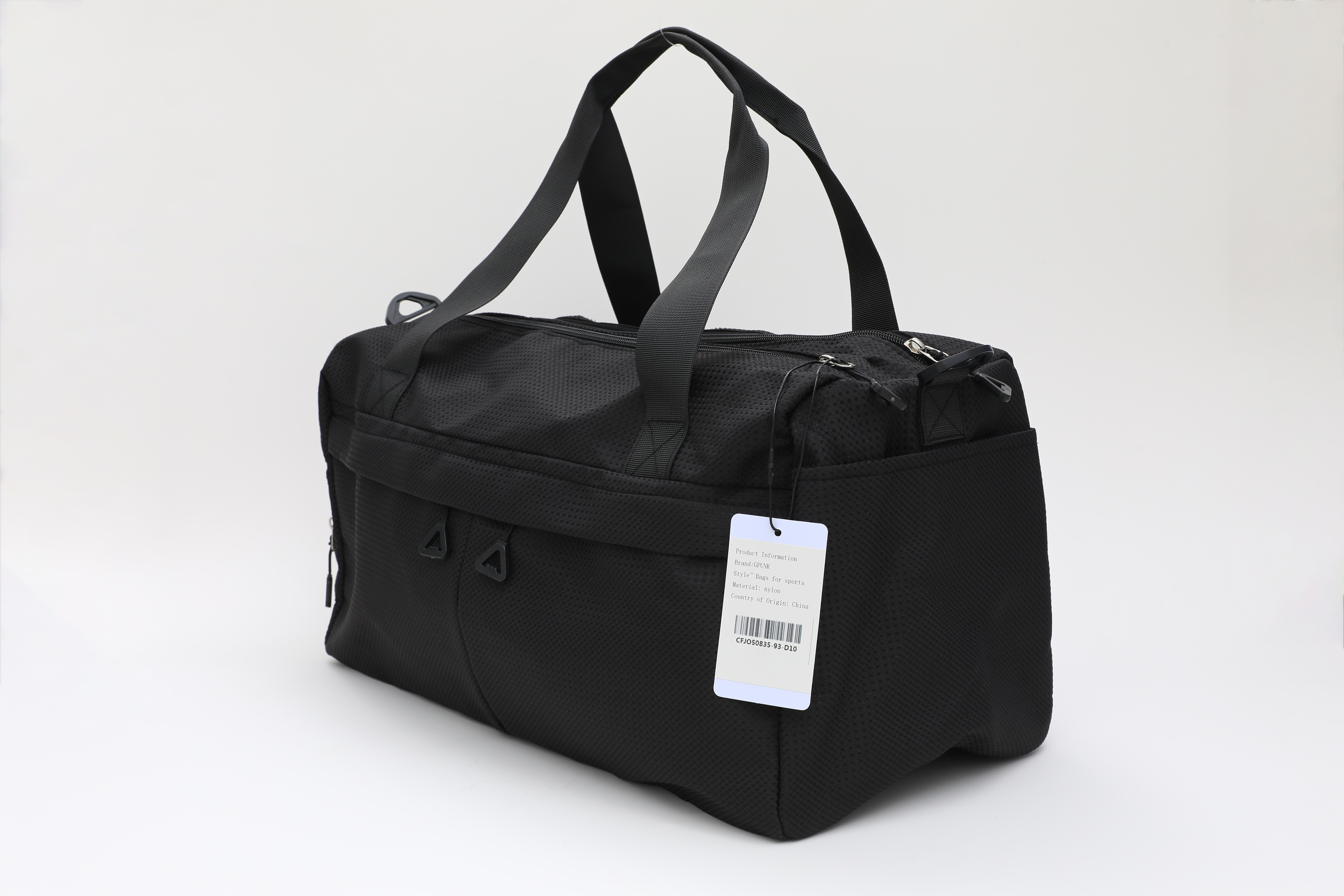 GPUNK Fashion Bag Waterproof Portable Polyester Luggage Gym Sport Travel Bag - BLACK