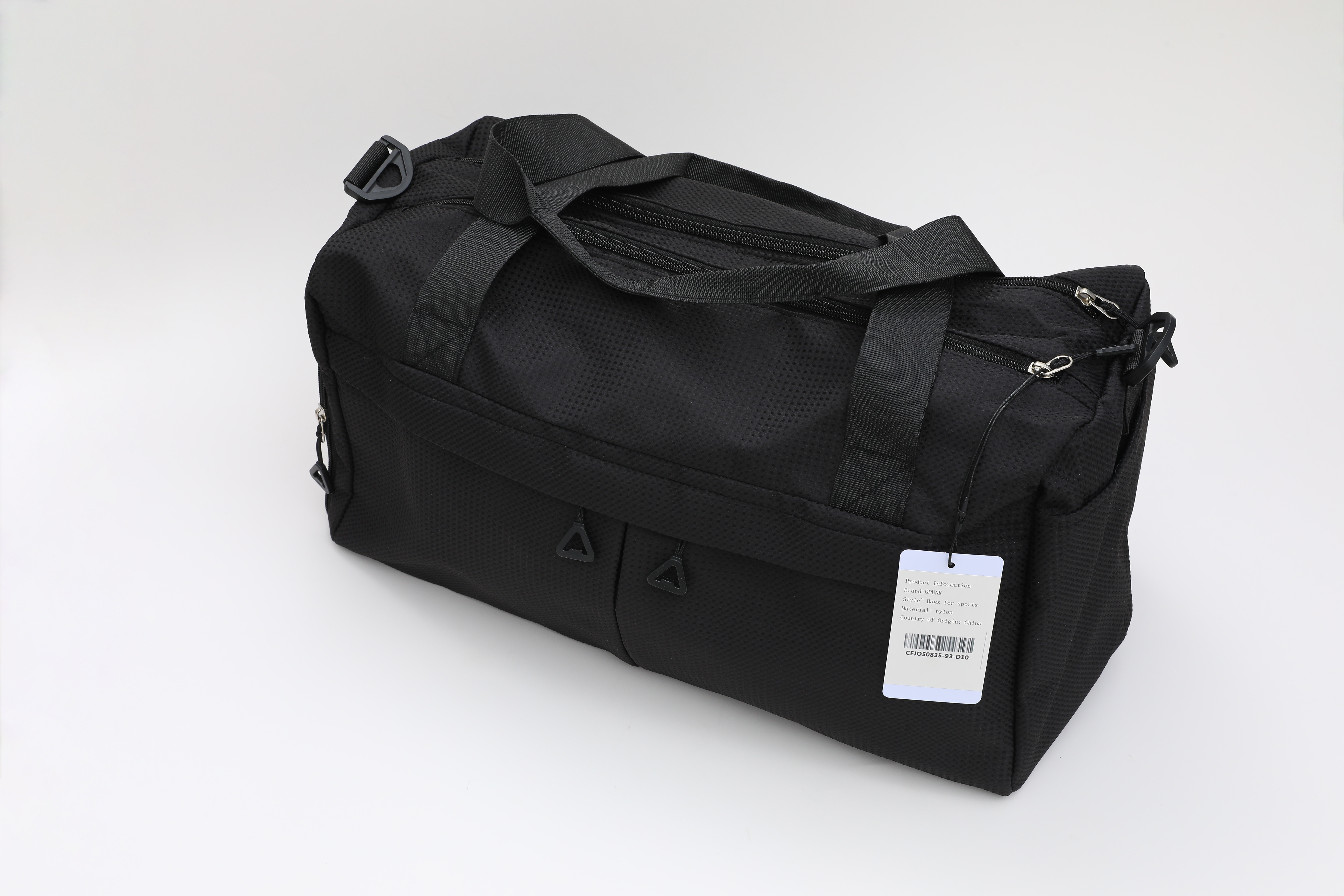 GPUNK Fashion Bag Waterproof Portable Polyester Luggage Gym Sport Travel Bag - BLACK