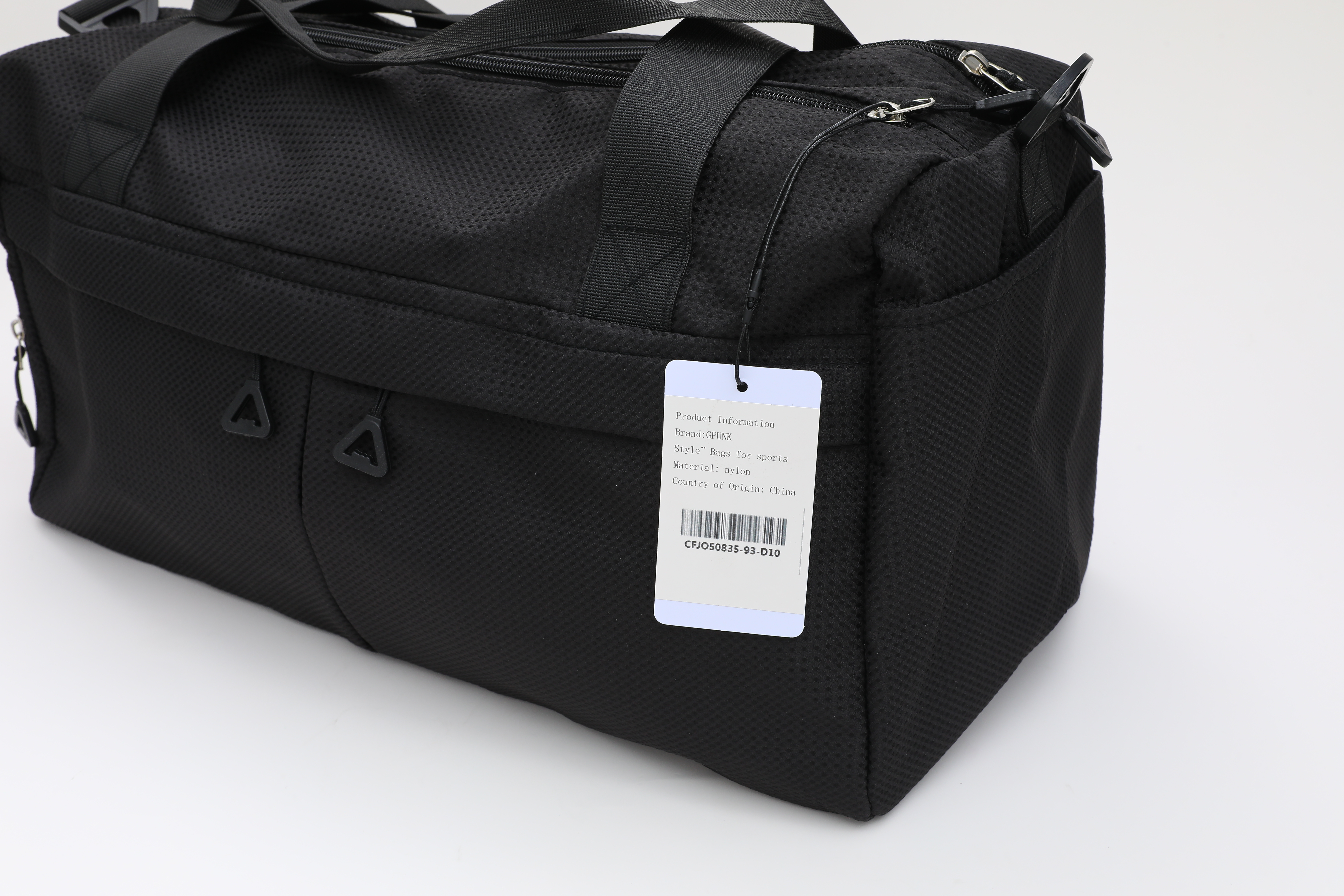 GPUNK Fashion Bag Waterproof Portable Polyester Luggage Gym Sport Travel Bag - BLACK